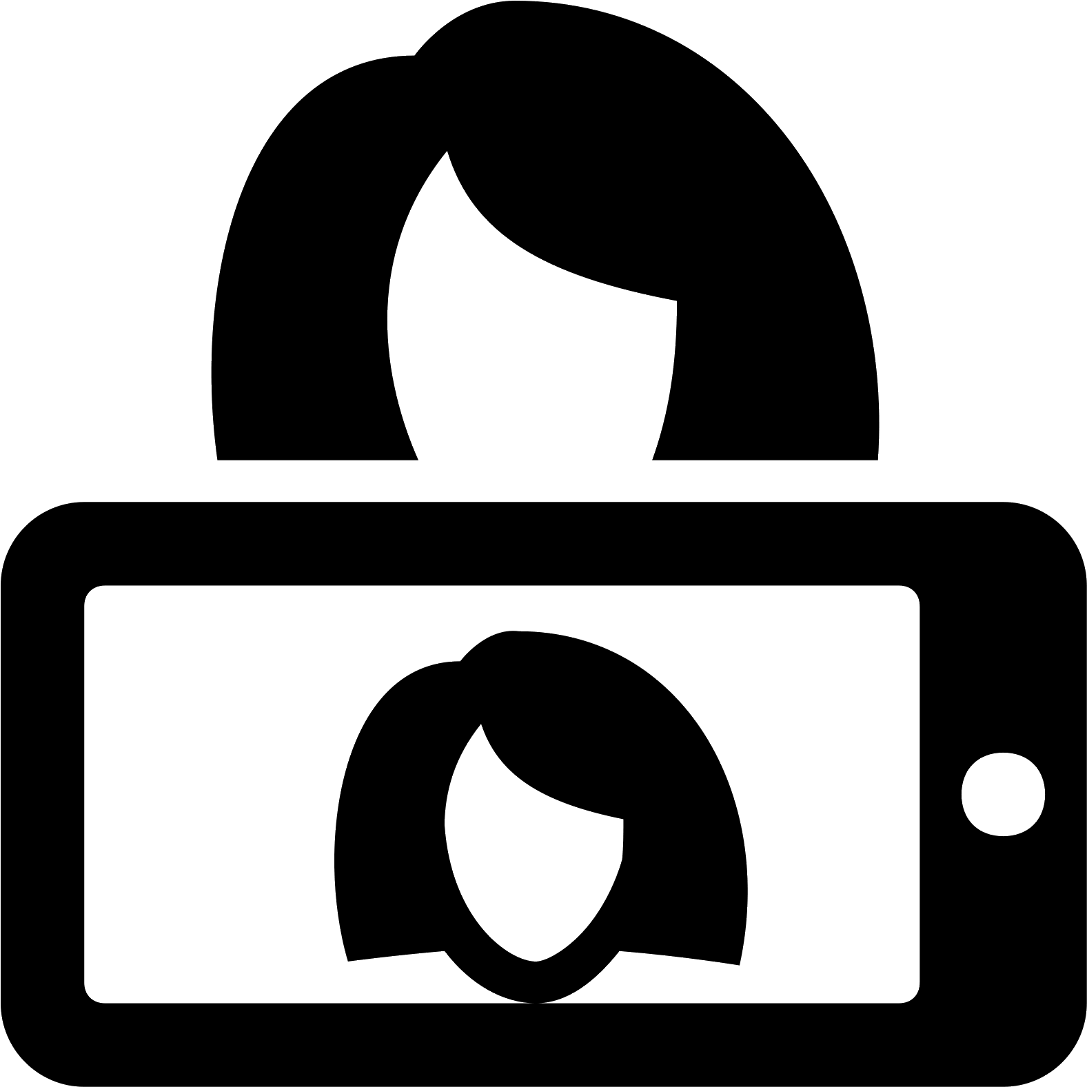 It's And Image Of A Woman With A Cell Phone In Front - Selfie Video Icon, HD Png Download PNG with transparent background
