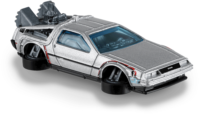 Iconic Silver Time Travel Vehicle PNG with transparent background