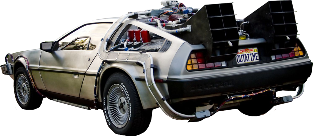 Iconic Time Travel Vehicle PNG with transparent background
