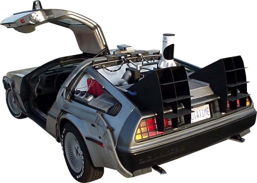 Iconic Time Travel Vehicle PNG with transparent background
