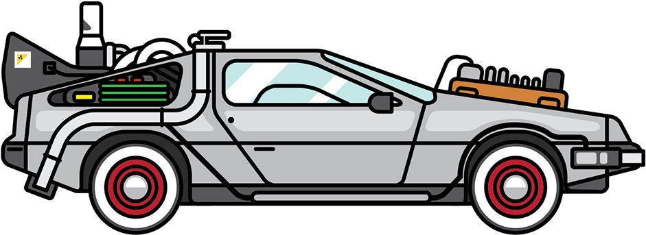 Iconic Time Travel Vehicle PNG with transparent background