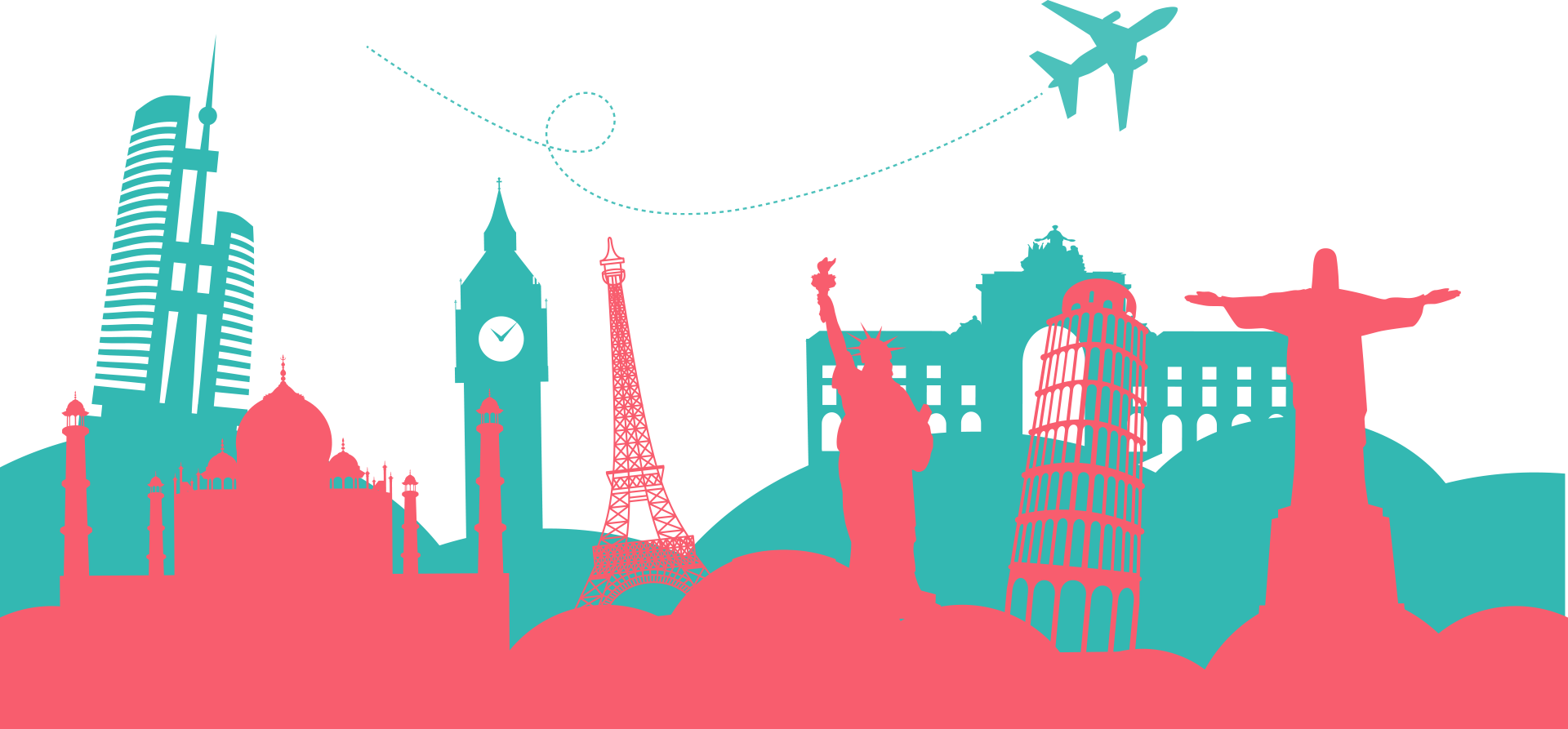 Iconic World Landmarks Silhouette