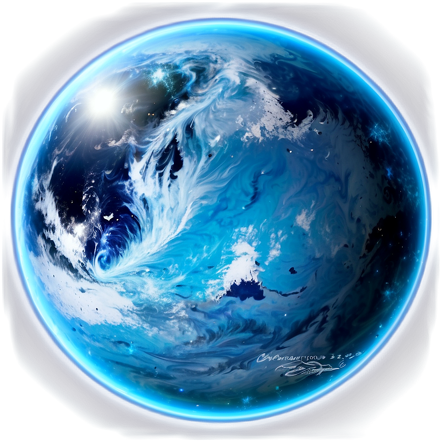 Icy Blue Planet Scene Png Mbx