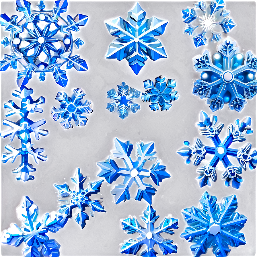 Icy Blue Snowflakes PNG 05212024 PNG with transparent background