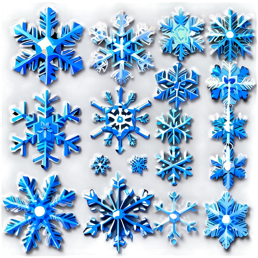 Icy Blue Snowflakes Png 05212024