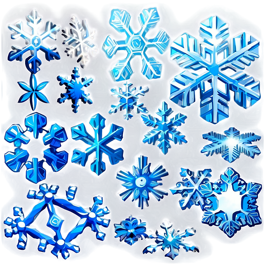 Icy Blue Snowflakes PNG 45 PNG with transparent background