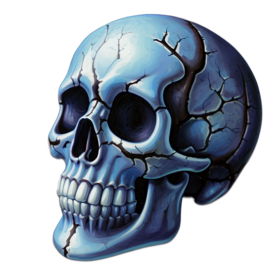 Icy Skull Painting Png C