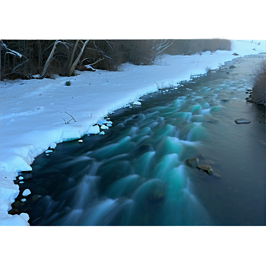 Icy Snow River Flow Png Wie16