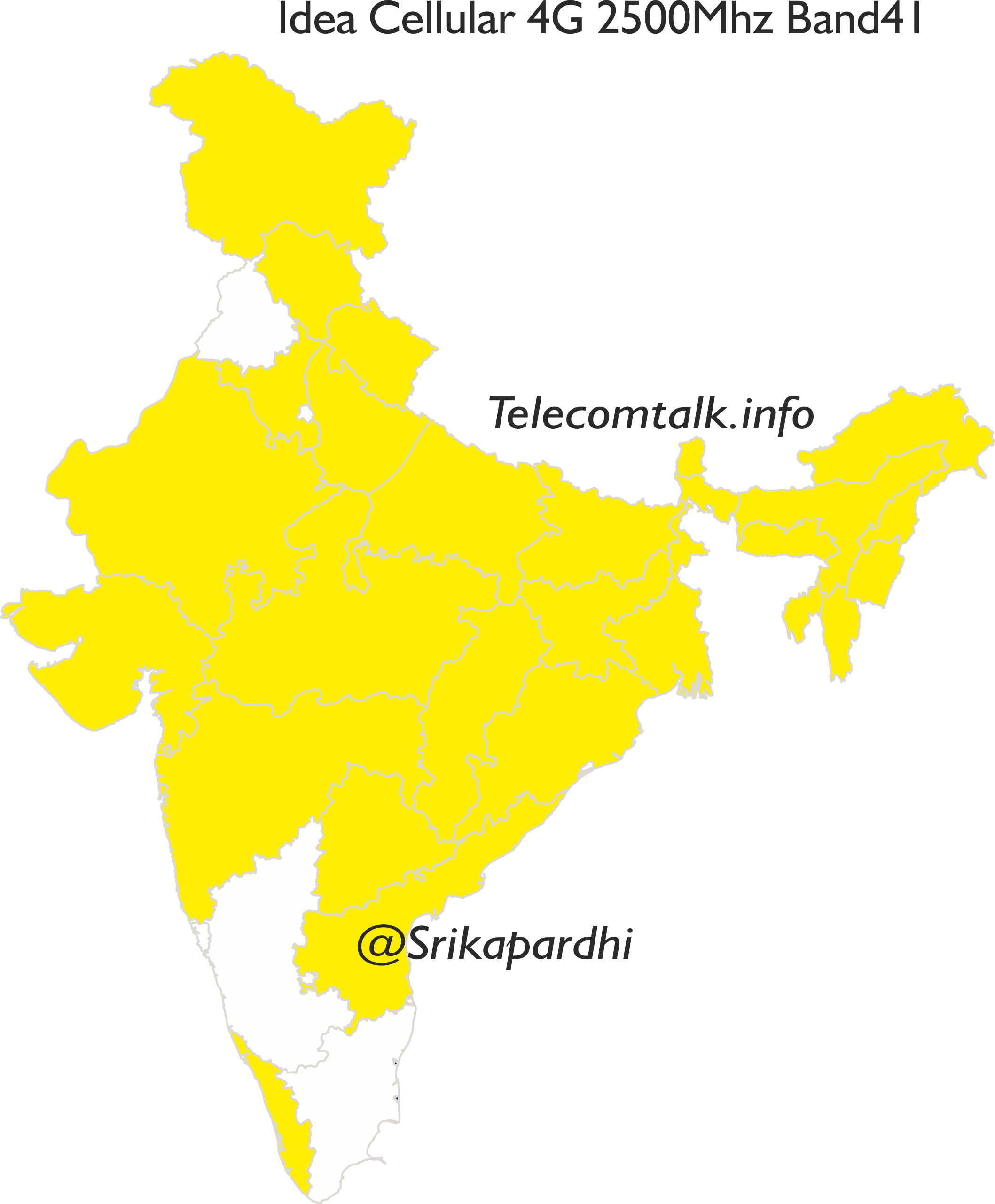 Idea Cellular4 G Coverage Map India Band41