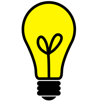 Idea Lightbulb Graphic PNG with transparent background