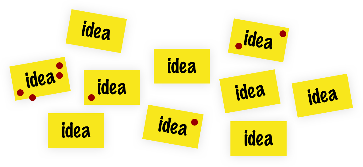 Idea Post It Notes Concept PNG with transparent background