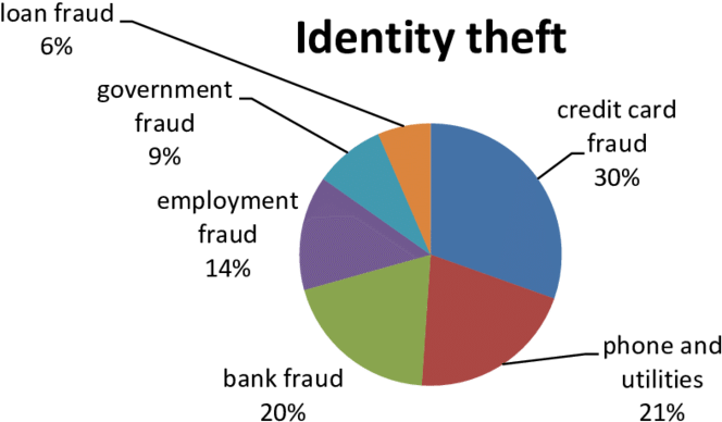 Identity Theft Fraud Statistics Pie Chart PNG with transparent background
