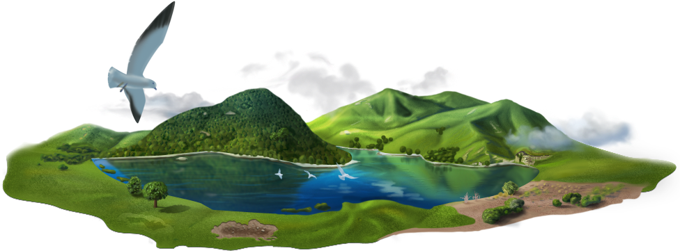 Idyllic Island Oasis PNG with transparent background