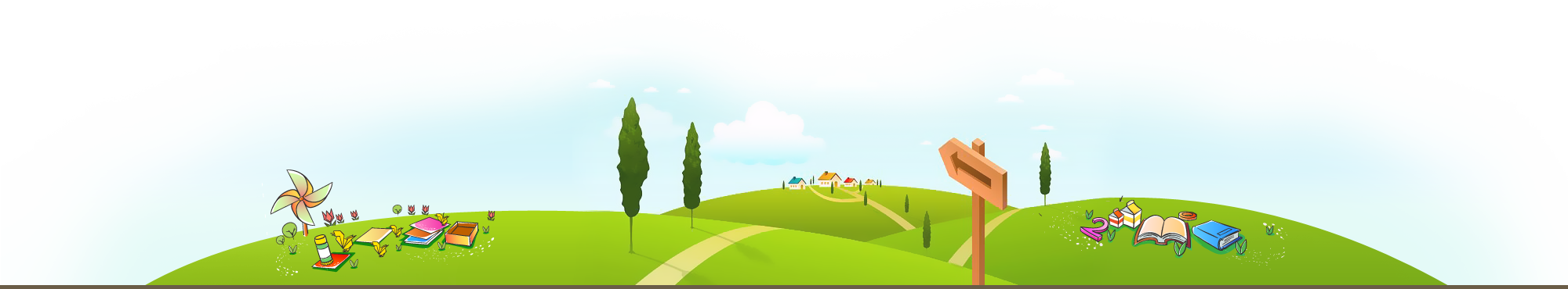 Idyllic Park Panorama PNG with transparent background