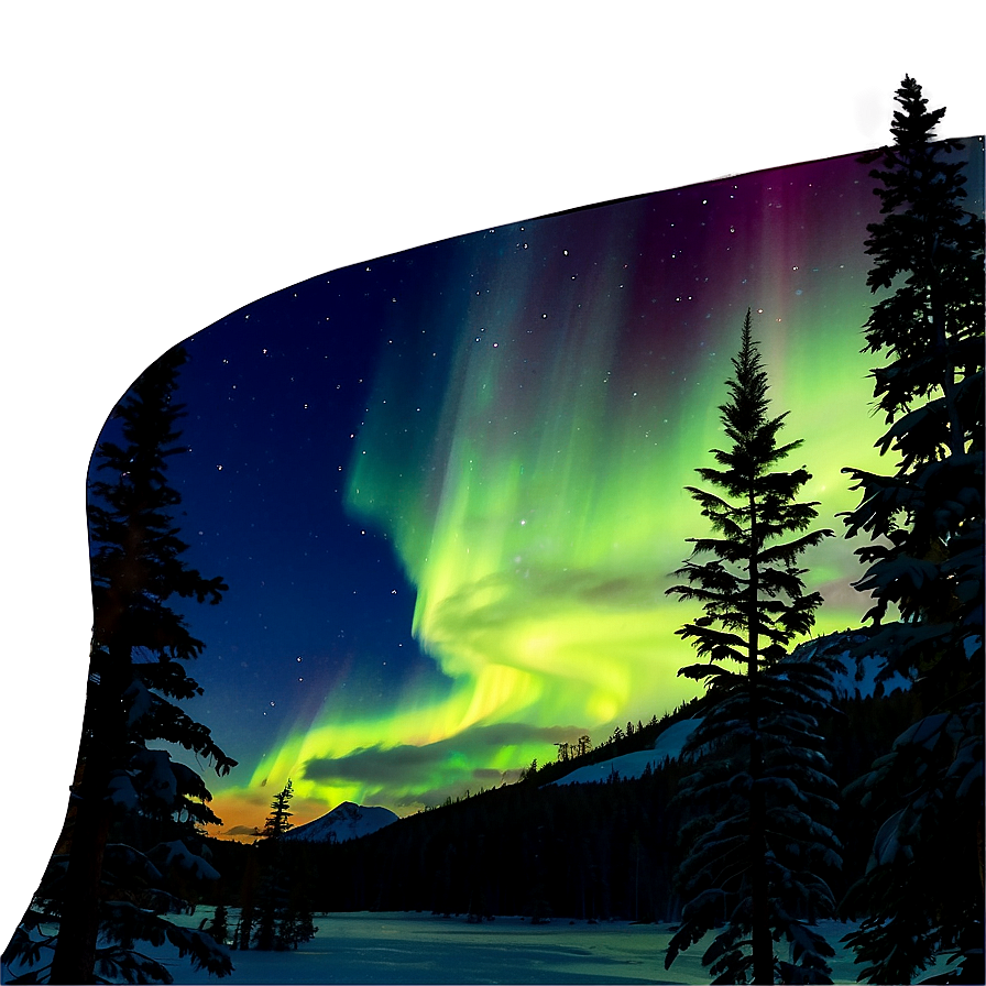 Illuminated Aurora Wilderness Scene Png Dbi