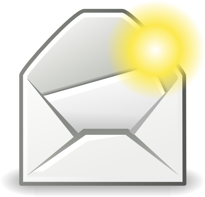 Illuminated Email Icon PNG image with a transparent background, free high-resolution download