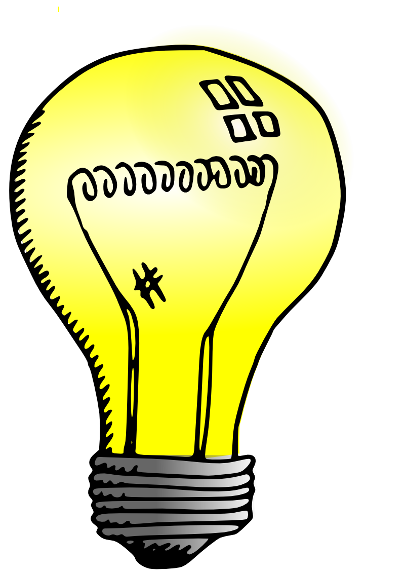 Illuminated Idea Cartoon Lightbulb