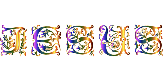 Illuminated_ Jesus_ Text_ Graphic PNG with transparent background