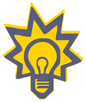 Illuminated Lightbulb Graphic PNG with transparent background