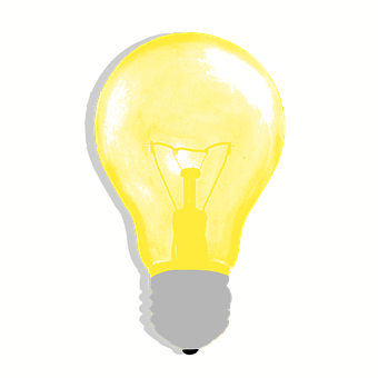Illuminated Lightbulbon Black Background PNG with transparent background