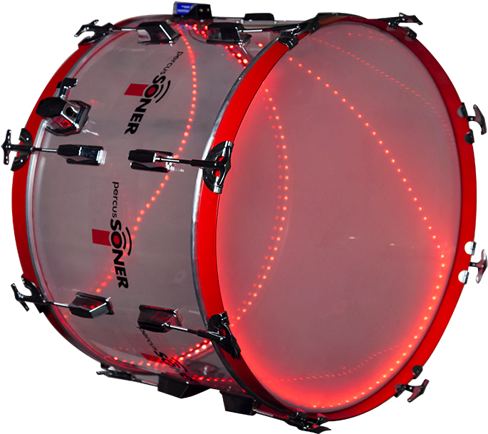 Illuminated Red Bass Drum