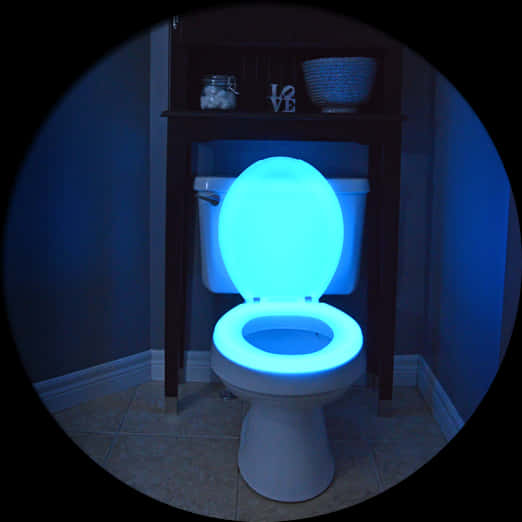 Illuminated Toiletin Dark Room