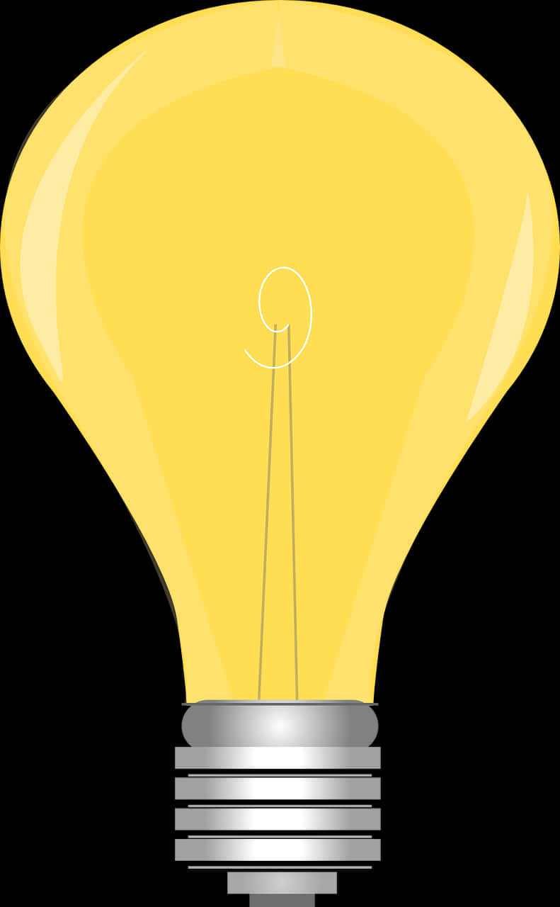 Illuminated Yellow Light Bulb Graphic PNG with transparent background