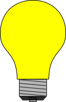 Illuminated Yellow Lightbulb Graphic