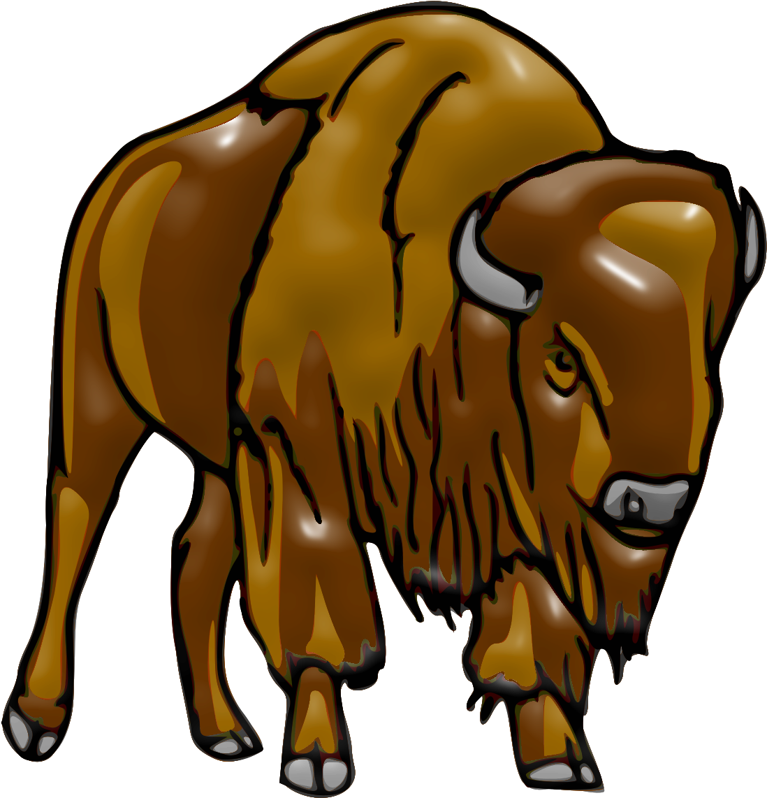 Illustrated Bison Graphic