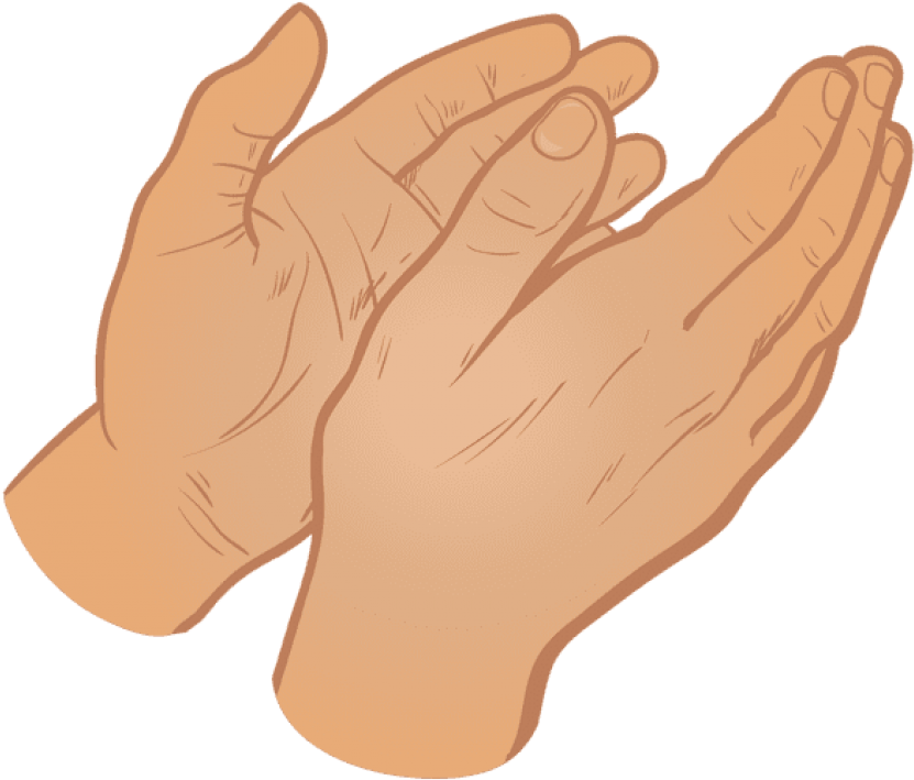 Illustrated Clapping Hands PNG with transparent background