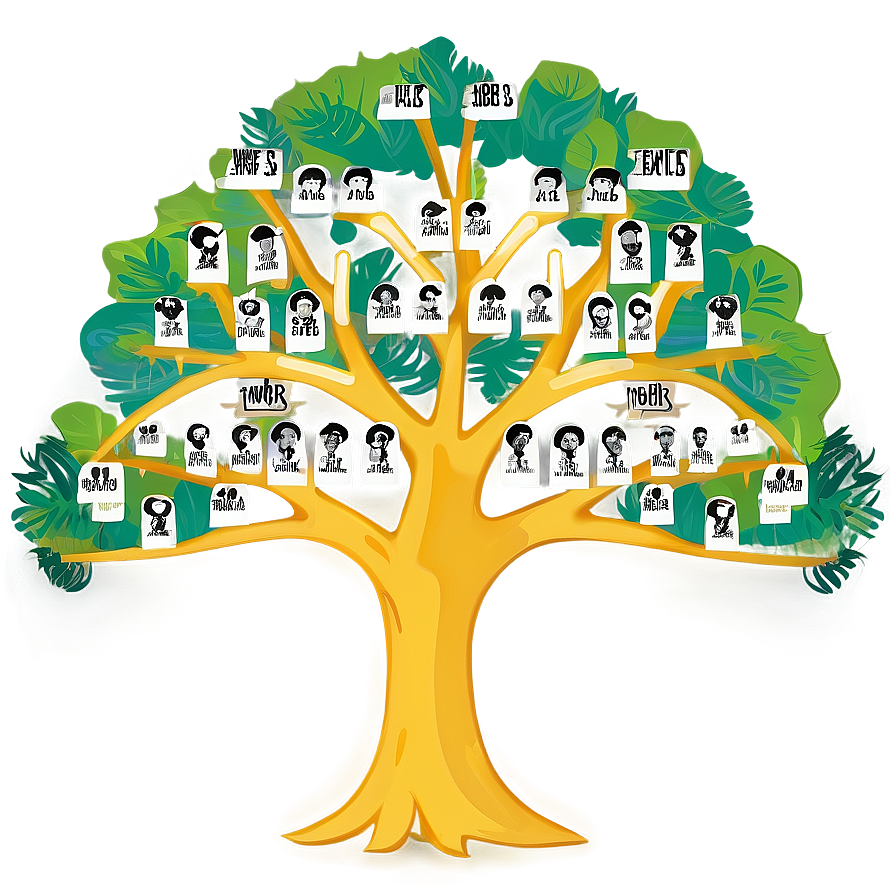 Illustrated Family Reunion Tree Png Bxk