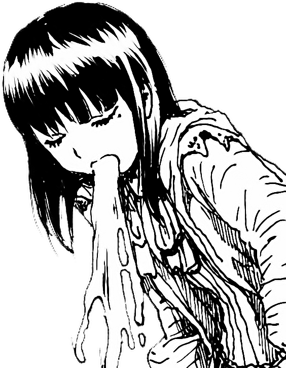 Illustrated Girl Vomiting PNG with transparent background