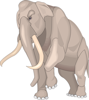 Illustrated Gray Elephant Graphic