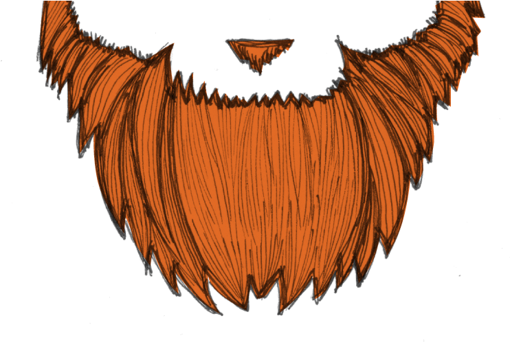 Illustrated Orange Santa Beard