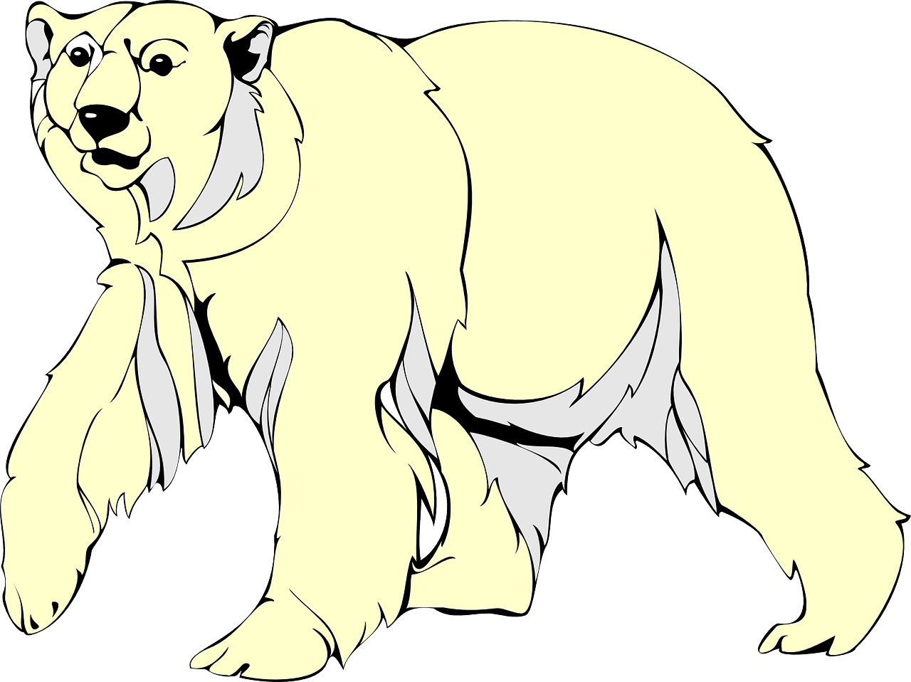 Illustrated Polar Bear Walking