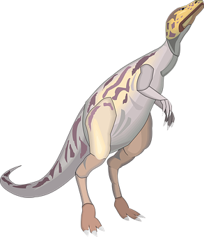 Illustrated Theropod Dinosaur PNG with transparent background