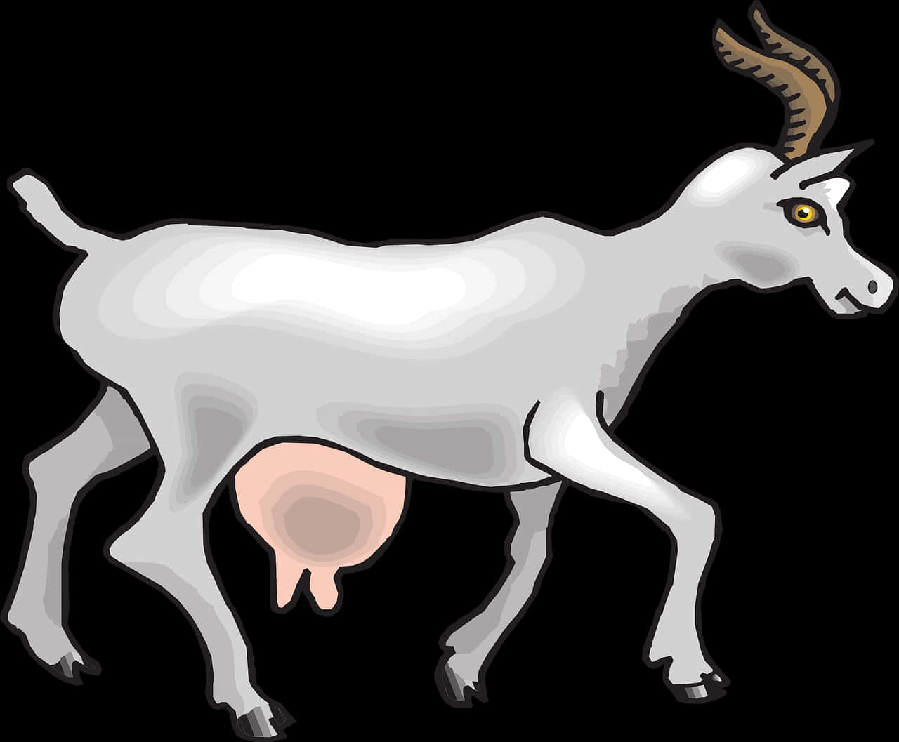 Illustrated White Goat Graphic