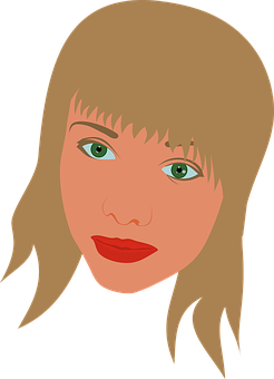 Illustrated Woman Portrait PNG with transparent background