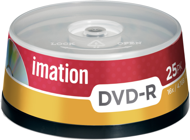 Imation D V D R Spindle Pack PNG with transparent background