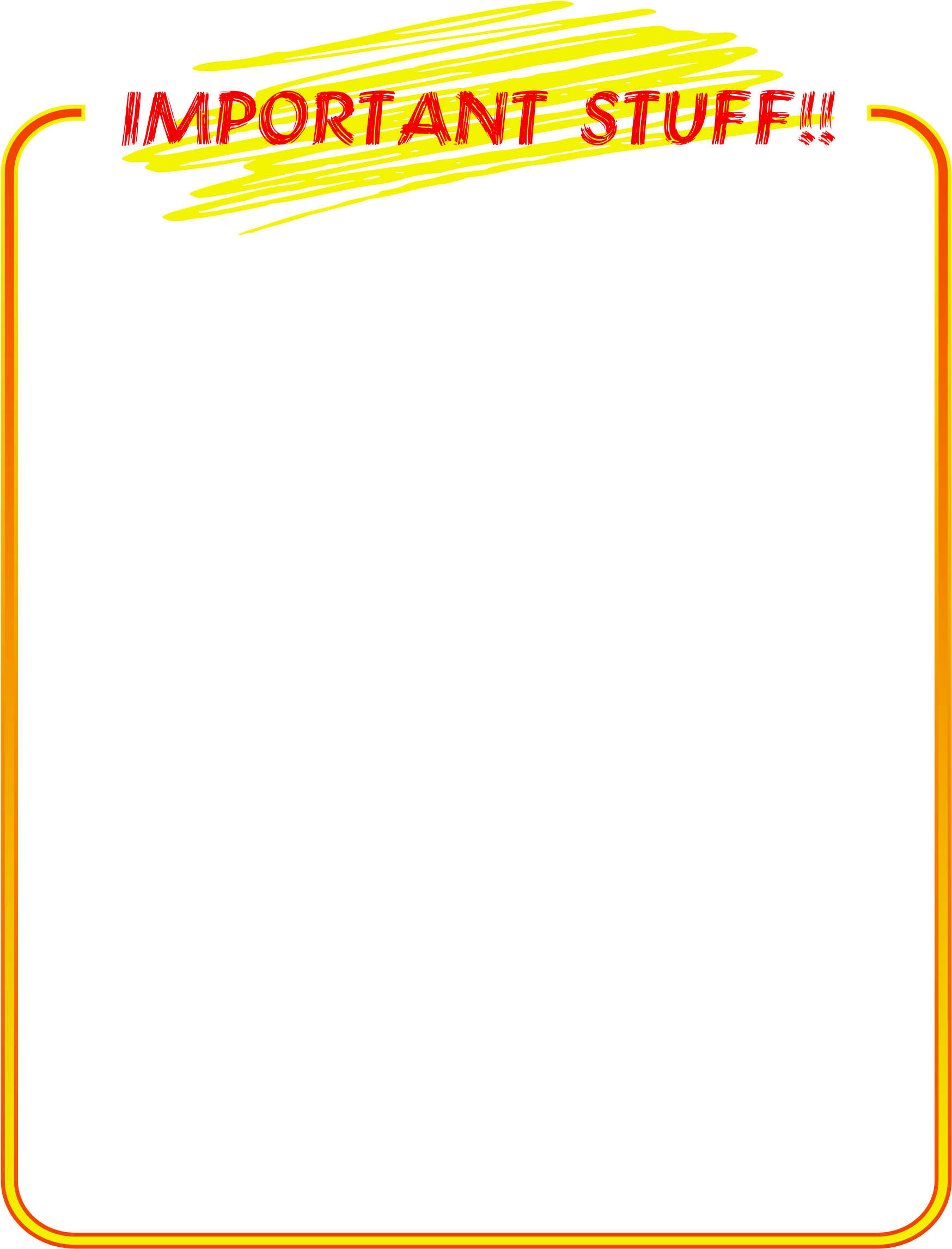 Important Announcement Frame PNG with transparent background