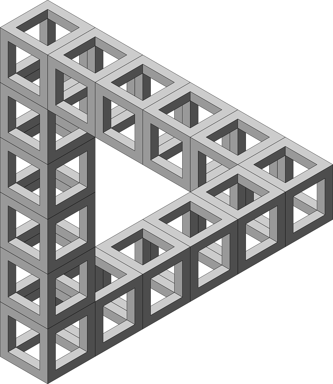 Impossible Penrose Triangle Illusion