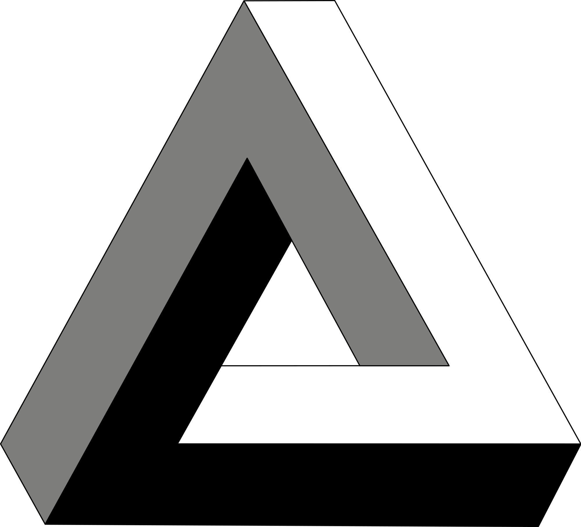 Vector Triangles Infinite - Penrose Triangle PNG image with a transparent background, free high-resolution download