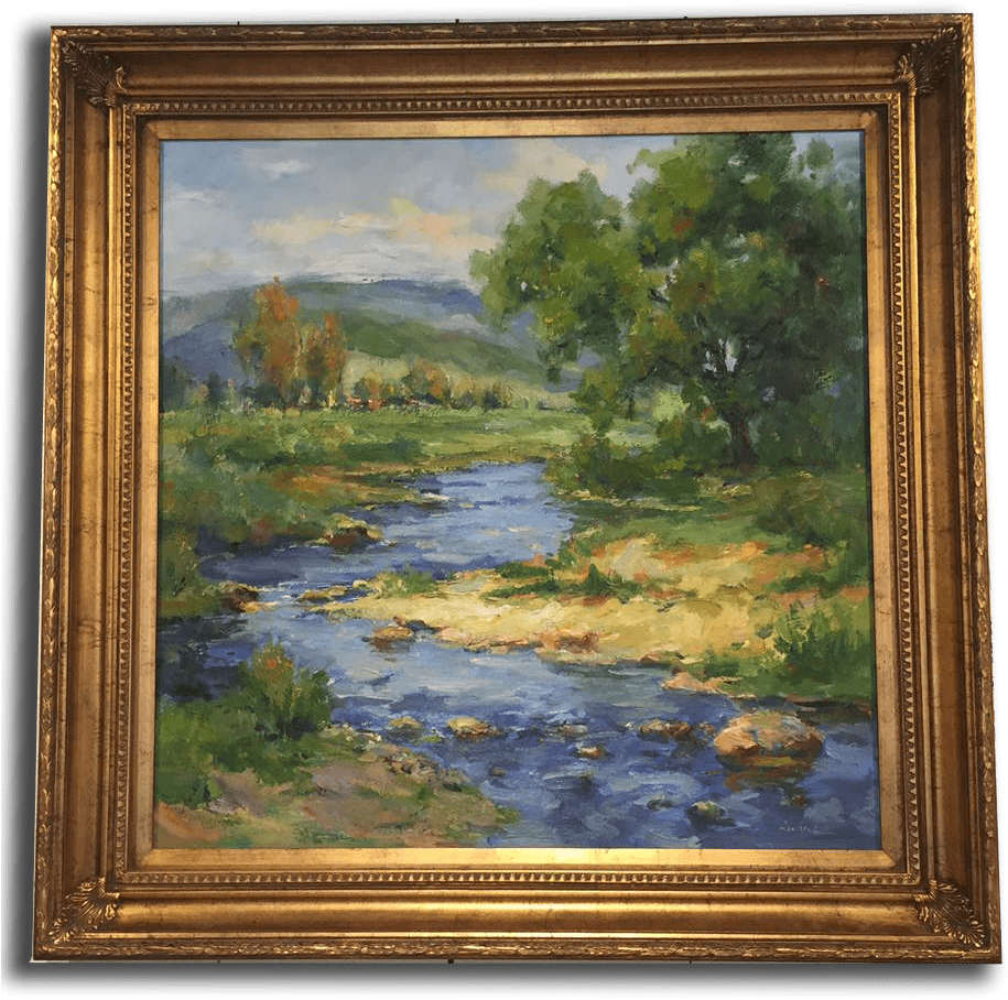 Impressionist River Landscape Painting