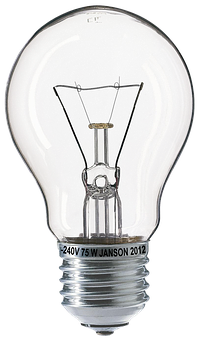 Incandescent Bulb Close Up PNG with transparent background