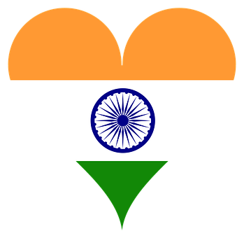 India Flag Heart Shaped