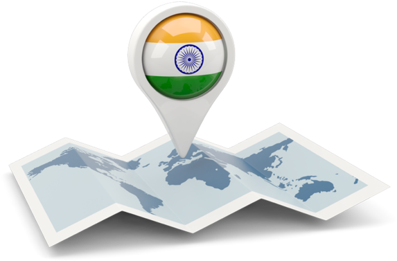 India Location Map Pin