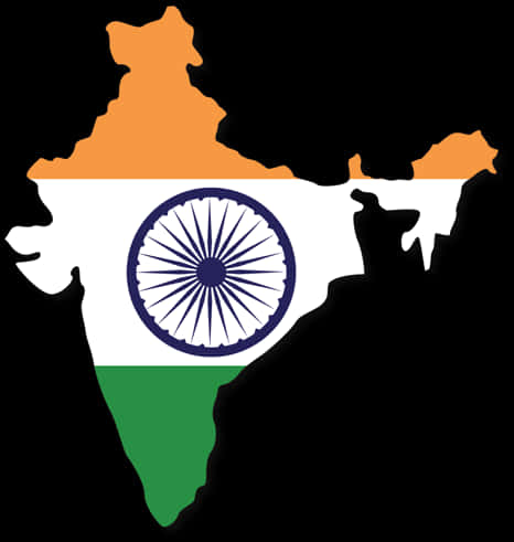 India Mapwith Flag Colors