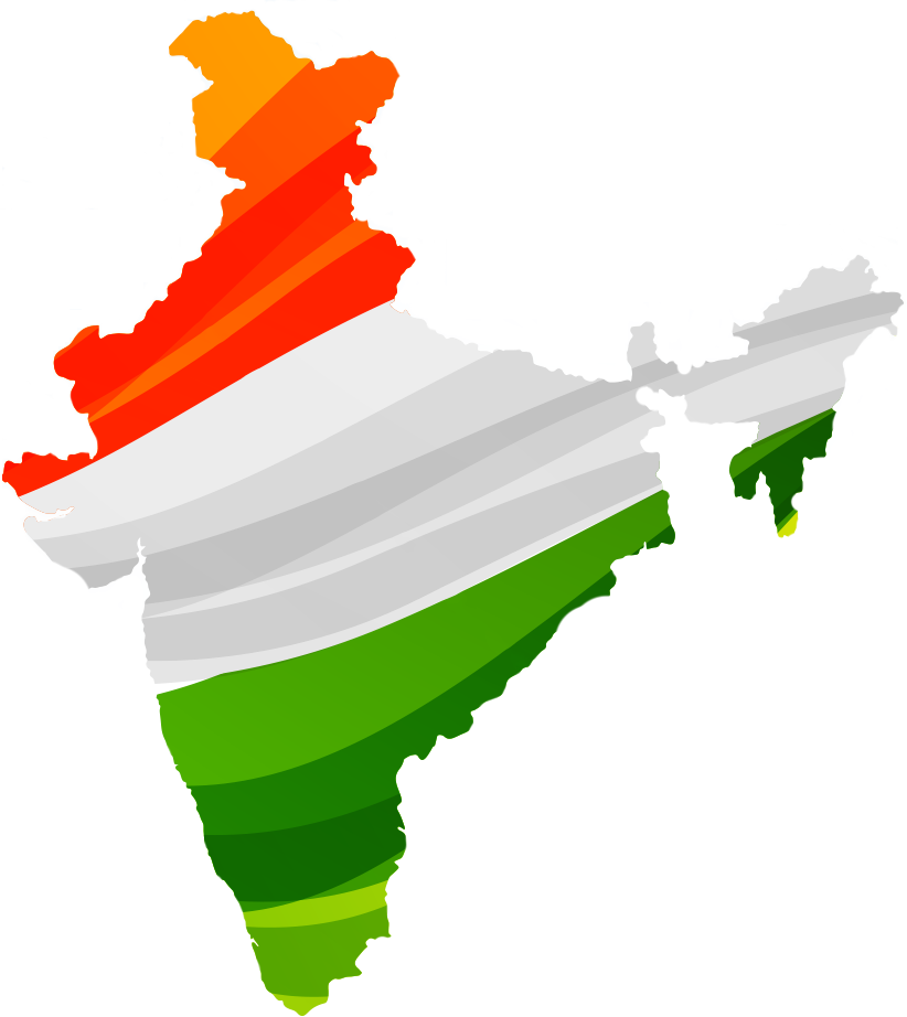 India Republic Day Map Tiranga Colors