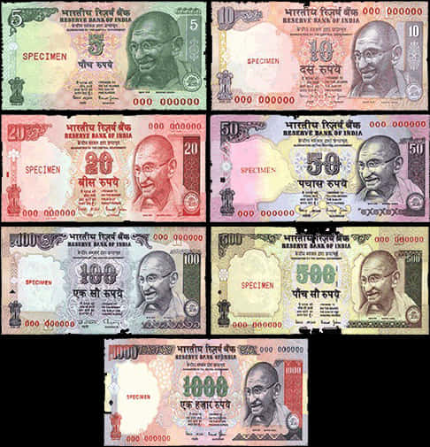 Indian Currency Notes Collection