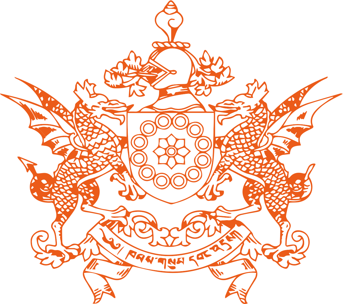 Indian_ Emblem_ Orange_on_ Grey_ Background